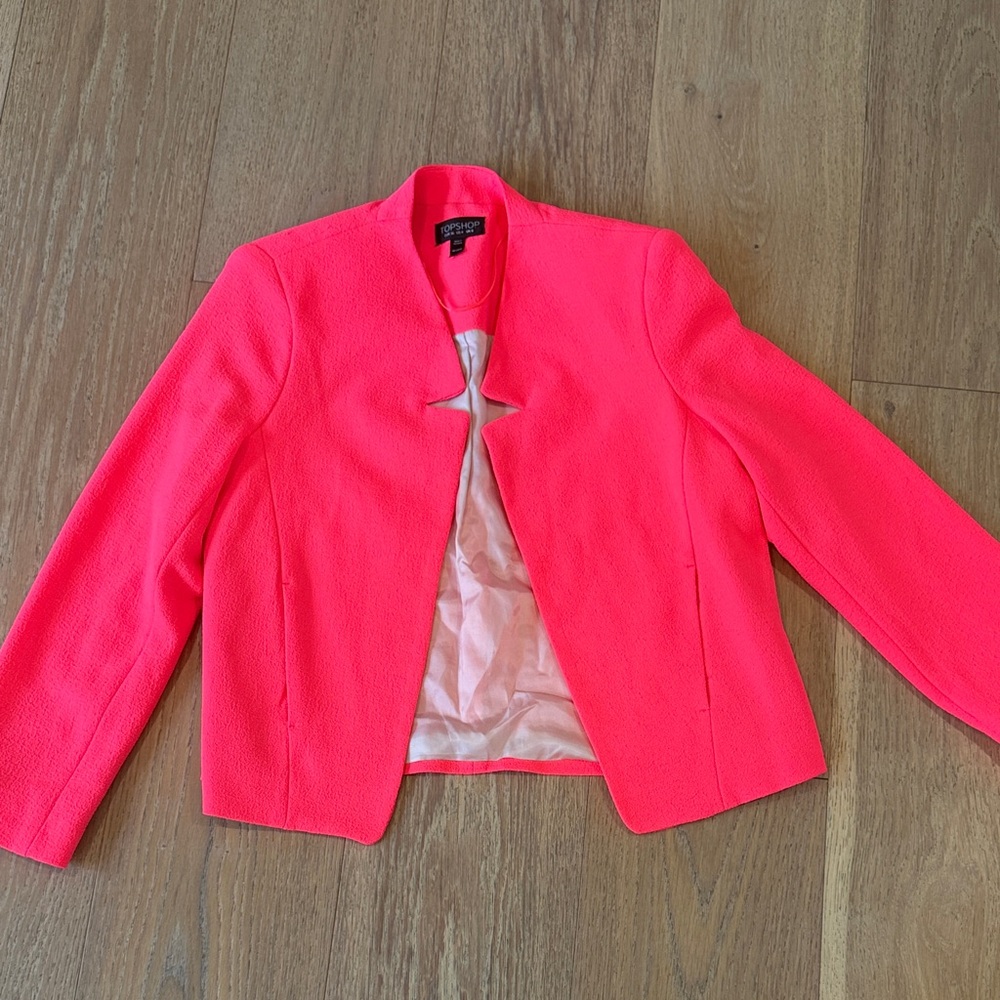 Pink Cropped Topshop  Open-Front Women's Jacket